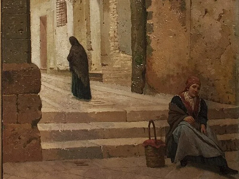 1870-Salvatore Gregorietti - Vicolo palermitano - Galleria d'Arte Moderna di Palermo